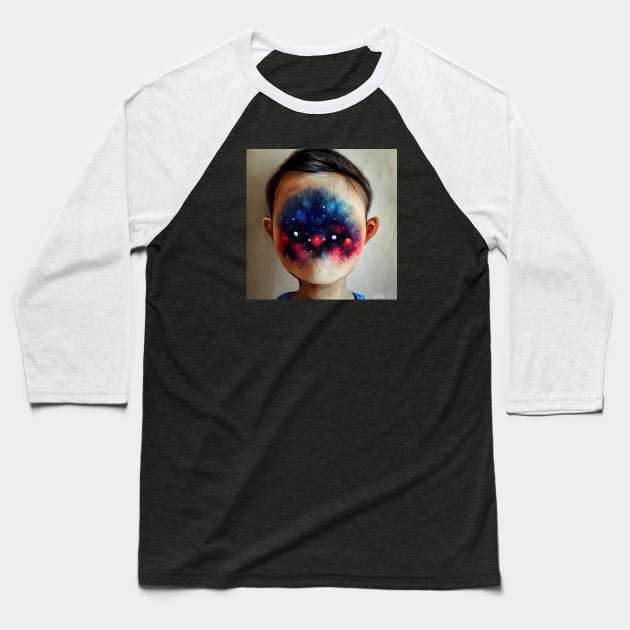 Galaxy Face Baseball T-Shirt by benheineart